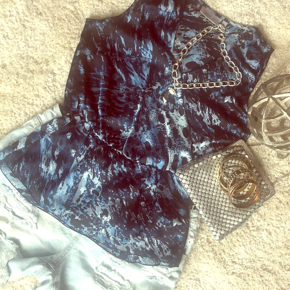 Sexy blue leopard blouse